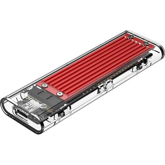 Orico Külső M.2 ház - TCM2-C3-RD/18/ (USB-C 3.1 -> M.2 NVMe, Max.: 2TB, 10 Gbps, piros) (M.2), Case per hard disk, Rosso