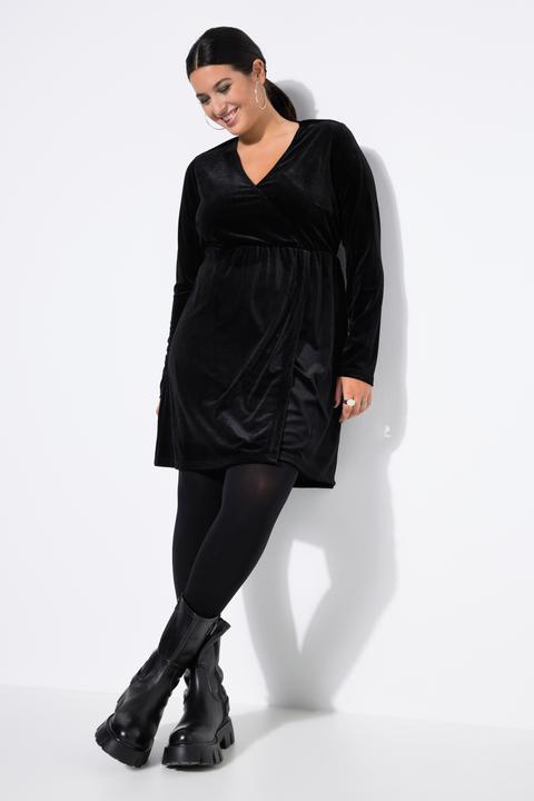 Produktbild Studio Untold Samtkleid, kurz, Wickeloptik, Langarm (46, 48)
