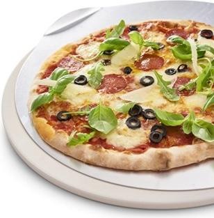 Immagine prodotto Dangrill Pietra per pizza BBQ, rotonda, con piastra in alluminio, 38 cm