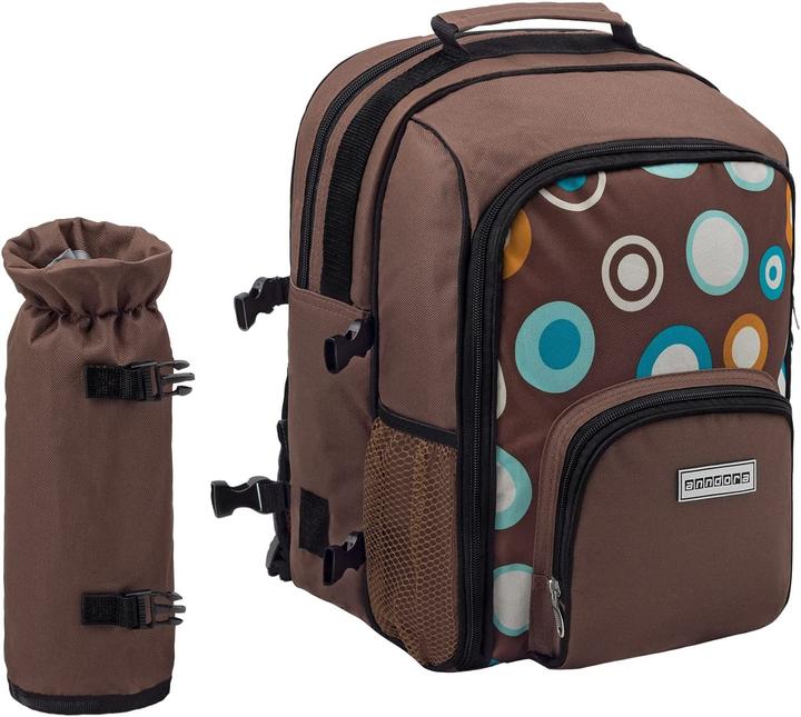 Actual product image Anndora Picnic Backpack for 2 People, Retro Brown