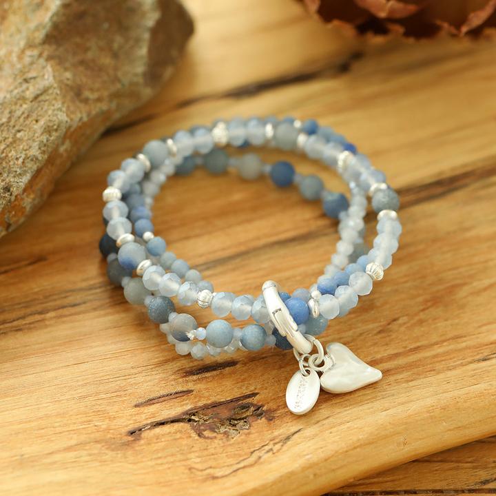 Immagine prodotto Andreani Set regalo "Cuore" in vera avventurina blu (8 cm)