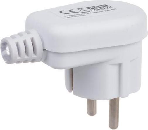 Produktbild Maclean MCE330 - Winkelstecker 230V mit Erdung, UNISCHUKO, 16A, 250V, weiss, Universalstecker