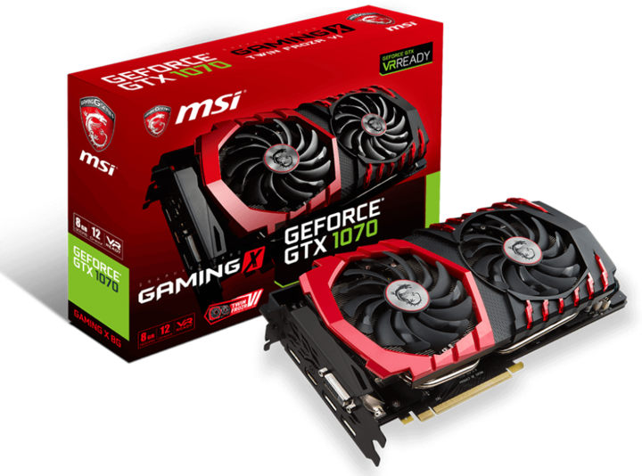 Image du produit MSI GeForce GTX 1070 GAMING X 8G (8 Go)