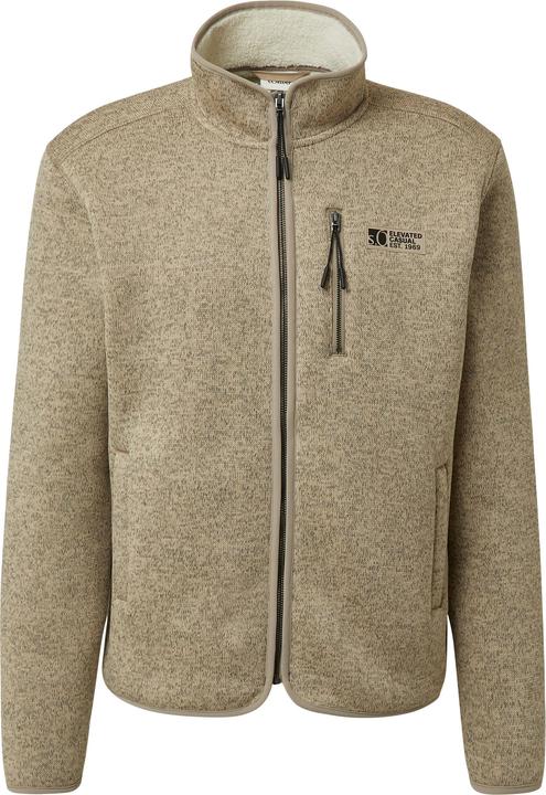 Produktbild s.Oliver Sweatshirt Jacke Sweatjacke mit Teddy-Plüsch-Futter in Strick-Optik (L)