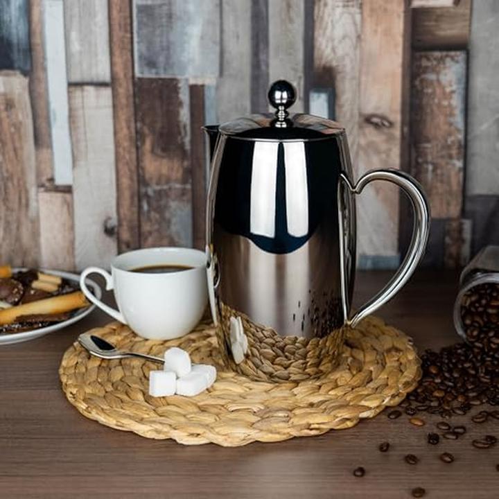 Image du produit Grunwerg Cafe Stal BPC15DW Bellux thermal wall collection 1810 stainless steel mirror finish cafetiere 12Cup