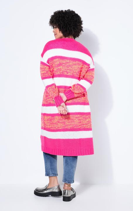 Produktbild Angel of Style Long-Strickjacke, Straight Fit, offene Form, Ringel (58, 60)