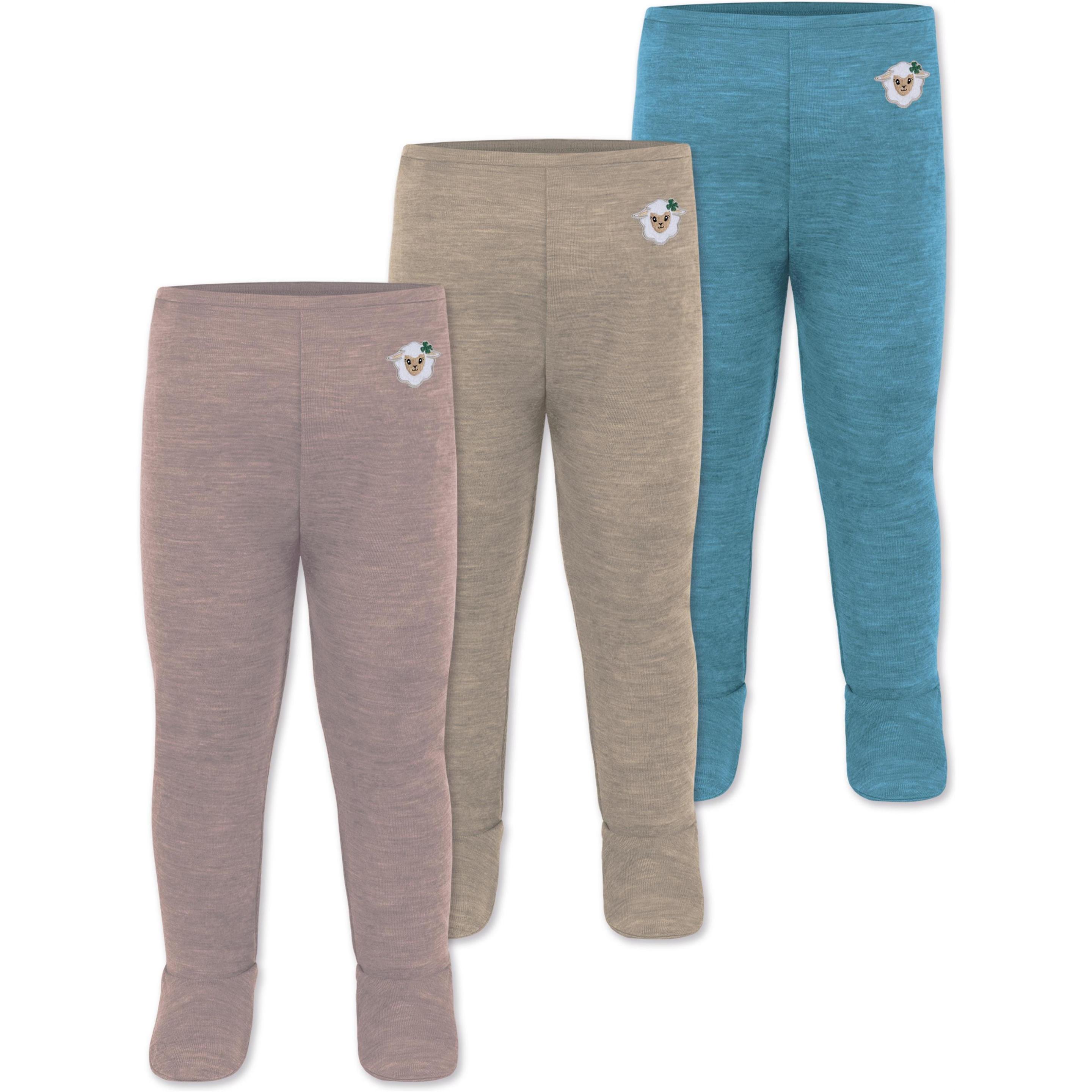 Normani, Herren, Funktionsunterhose, 3er Pack Baby Merino Unterhose mit Füssen - 9543 (62), Blau, 62