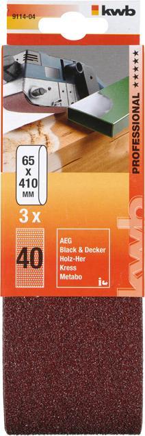 Image du produit kwb Bande abrasive 65X410 grain 80 (80)