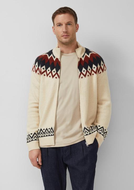 Produktbild s.Oliver Strickjacke Strickjacke aus Wollmix im Norweger-Stil (S)