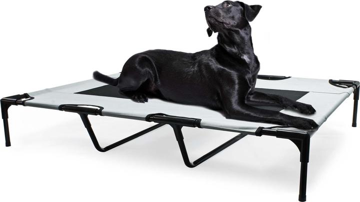 Actual product image Wiltec Dog Bed Pet Cot Elevated Outdoor Pet Lounger Grey XL 122x93x20cm max 60kg (Dog)