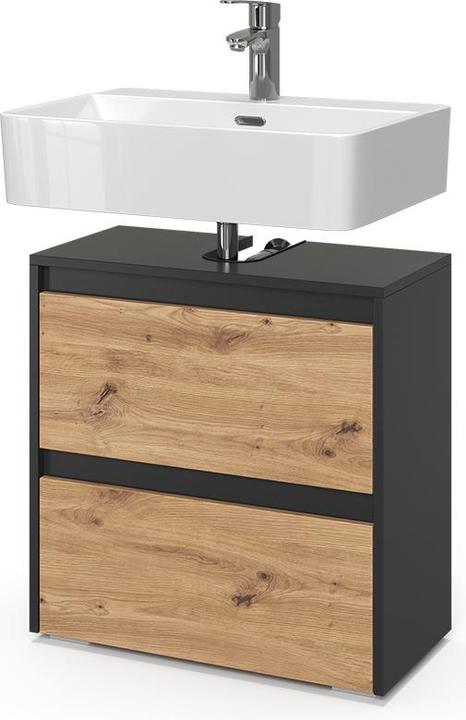 Immagine prodotto Vicco Waschbeckenunterschrank Majest, Anthrazit/Artisan, 60.1 x 62 cm mit 2 Schubladen (60.10 x 30.10 x 62 cm)
