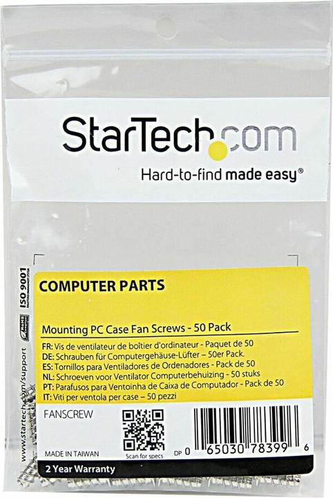 Actual product image StarTech PC Case Fan Screws 50 Pack