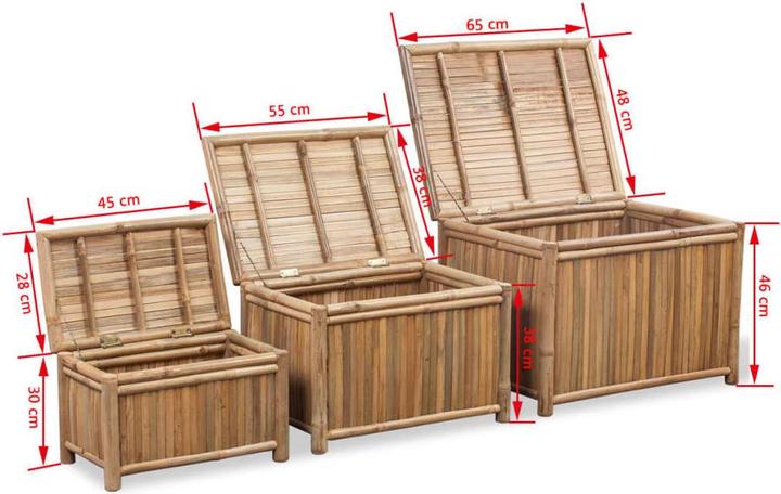 Actual product image vidaXL Aufbewahrungstruhe (48 cm, 3x)