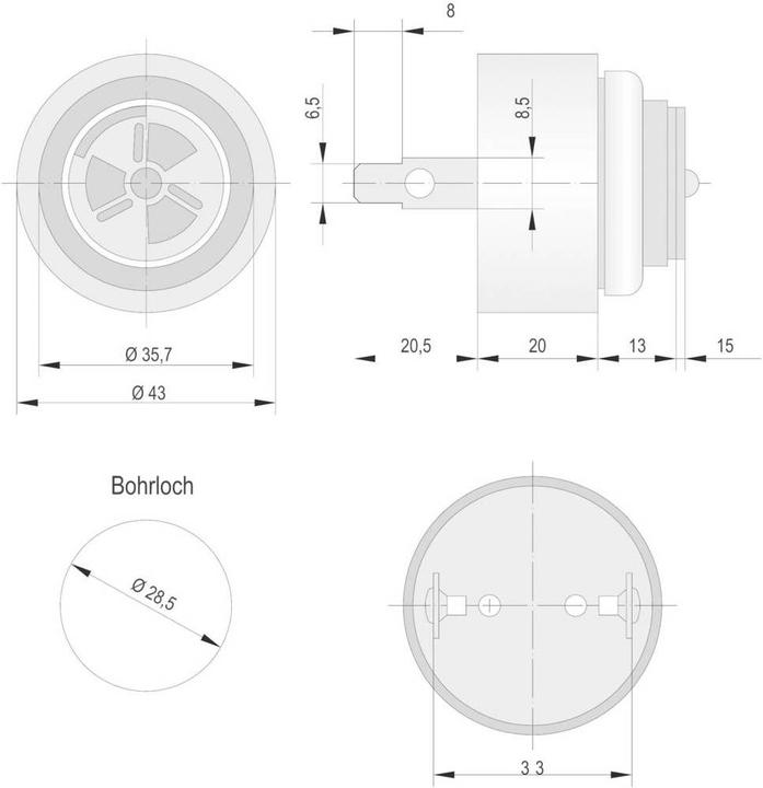 Produktbild Auer Signal M28 Einbausummer Pulston, BU3, Ø 28.5mm