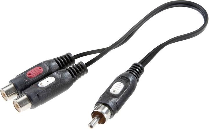 Goobay 11686 Adattatore RCA A 90° Angolo Retto - Rosso - Presa RCA Spina RCA Placcato Oro