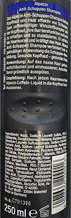 Actual product image Alpecin Anti-Dandruff Shampoo A3 (250 ml, Liquid shampoo)
