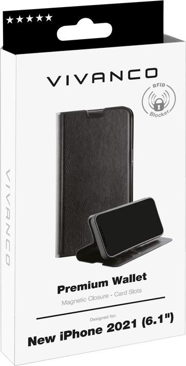 Image du produit Vivanco Étui Premium pour téléphone portable 15,5 cm (6.1" ) Étui porte-monnaie Noir