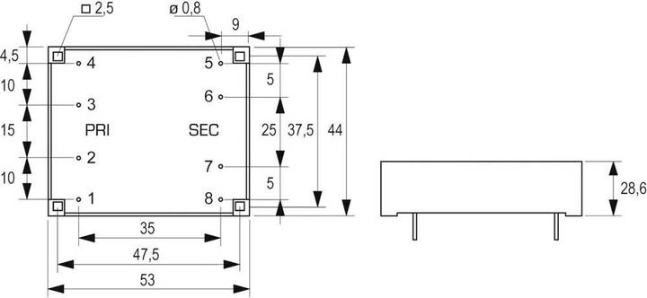 Actual product image Block UI 30/16.5 Flat transformer FL 8 VA