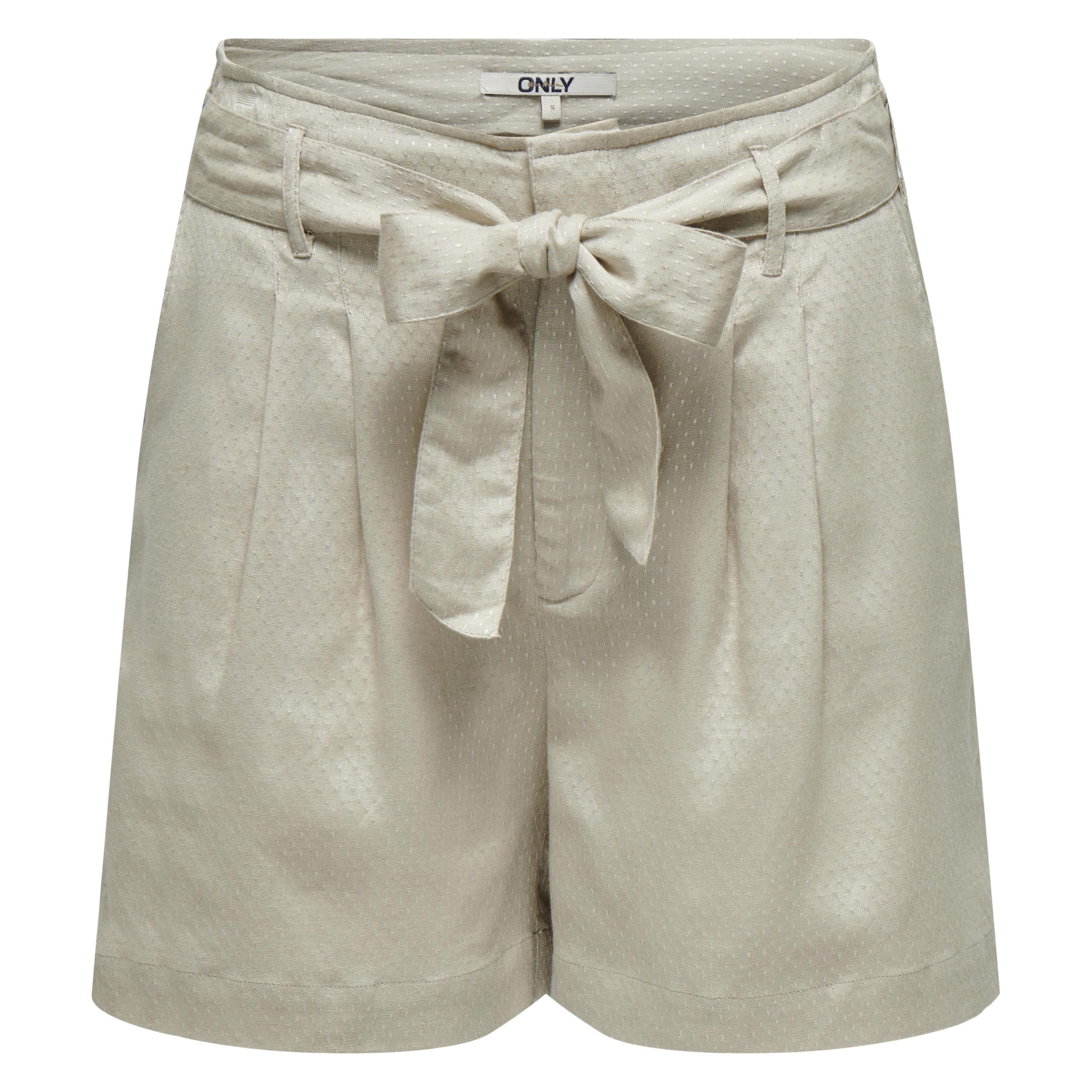 Only, Damen, Shorts, Onlmitzi Life Hw Dub Linen Bl Shorts Pnt, Grau, (M)