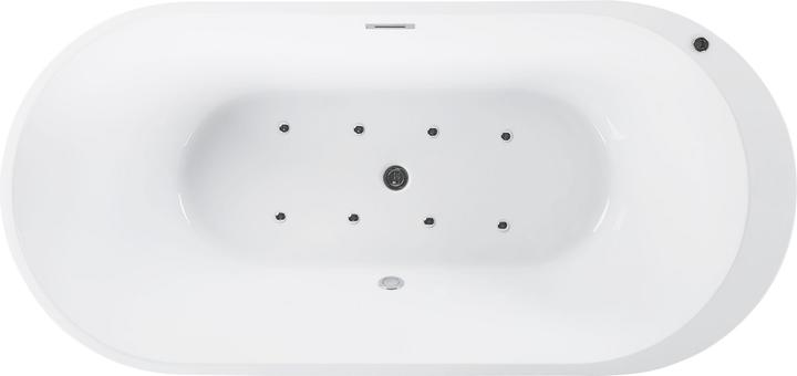 Produktbild Beliani Whirlpool Badewanne freistehend schwarz mit LED 170 x 80 cm NEVIS (264 l, 170 cm, 80 cm)