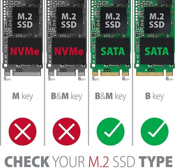 Productafbeelding Axagon RSS-M2SD-behuizing voor M.2 SATA SSD's tot 2280 - Aluminium (M.2 2280)