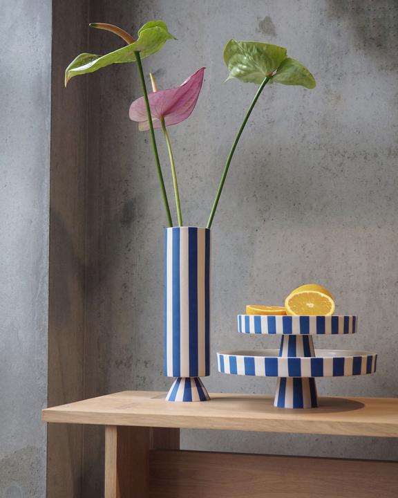 Produktbild Oyoy Vase Toppu 31 cm, Blau/Weiss (1 x, 6.33 l)
