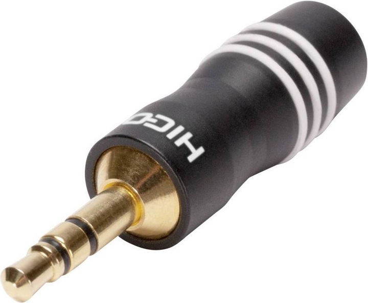 Produktbild Hicon HI-J35S03 Klinken-Steckverbinder 3.5 mm Stecker gerade Polzahl 3 Stereo Schwarz 1