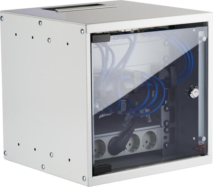 EFB Elektronik EFB 10inch 6U wall-mounted cabinet depth 300 mm 1-piece pre-assembled RAL7035 (5.71 RU, 10 inch rack)