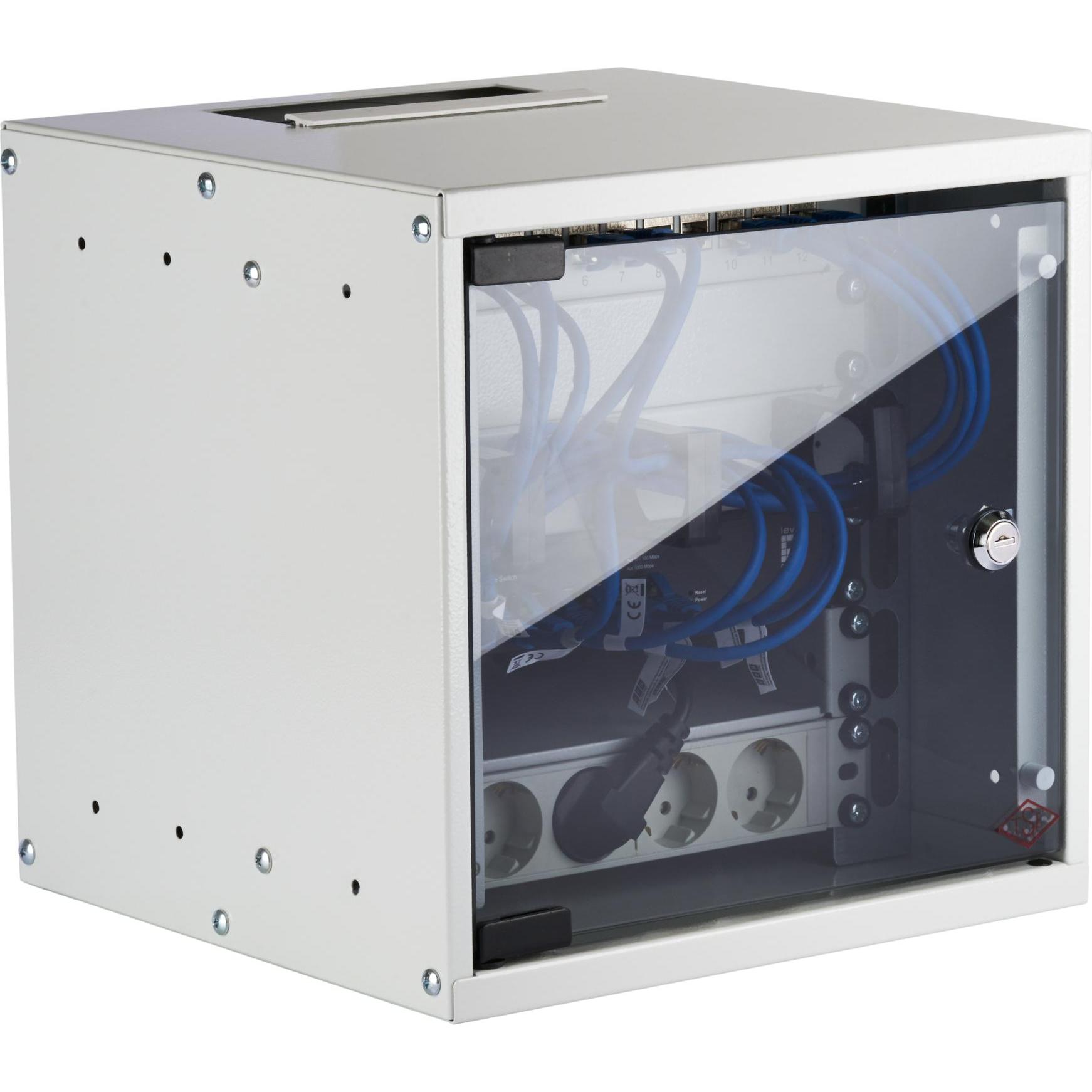 EFB Elektronik EFB 10inch 6U wall-mounted cabinet depth 300 mm 1-piece pre-assembled RAL7035 (6 HE, Portapacchi da 10 pollici), Armadio rack, Grigio