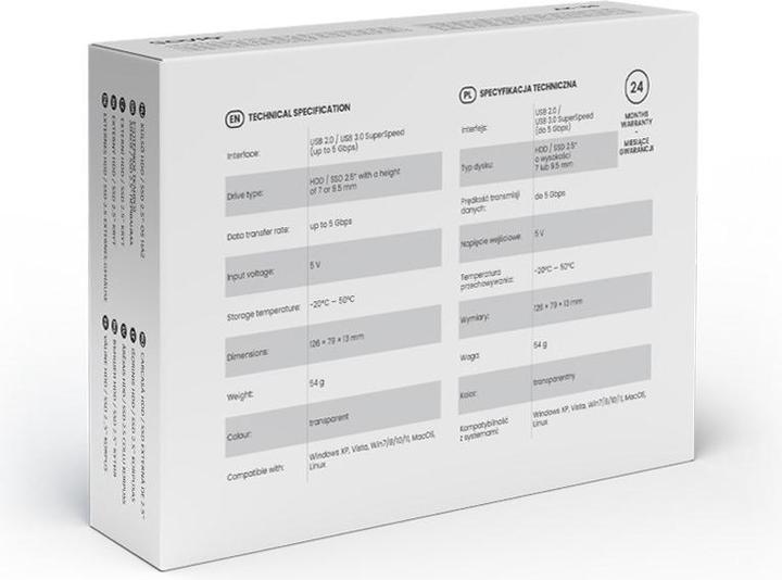 Productafbeelding Savio 2,5 externe HDD/SSD-behuizing USB 3.0 transparant AK-66 (2.5")