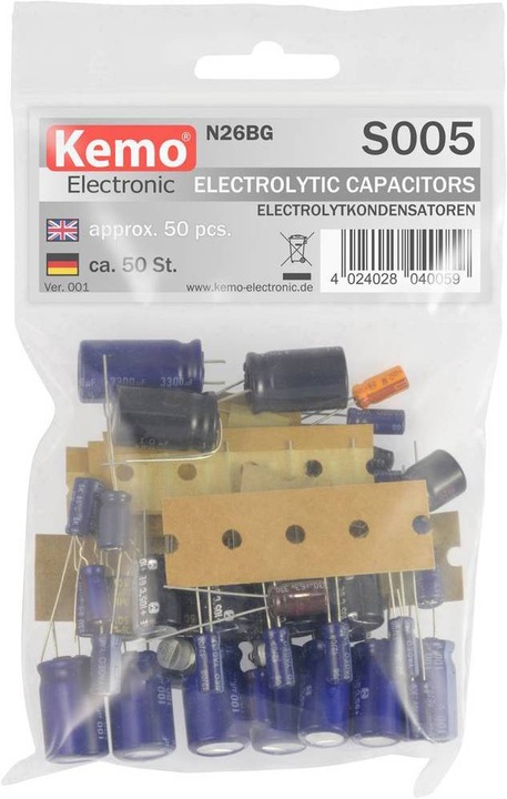 Image du produit Kemo Assortiment de 280 condensateurs électrolytiques