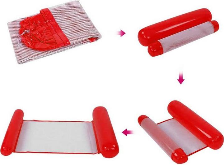 Actual product image Cover-Discount Water Hammock Air Mattress Bathing Fun Red