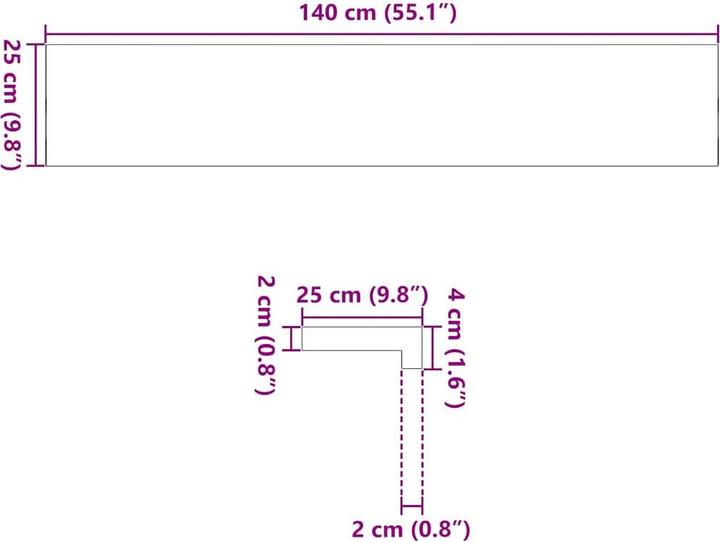 Actual product image VidaXL Window sills 2 pcs. Untreated oak (25 cm)