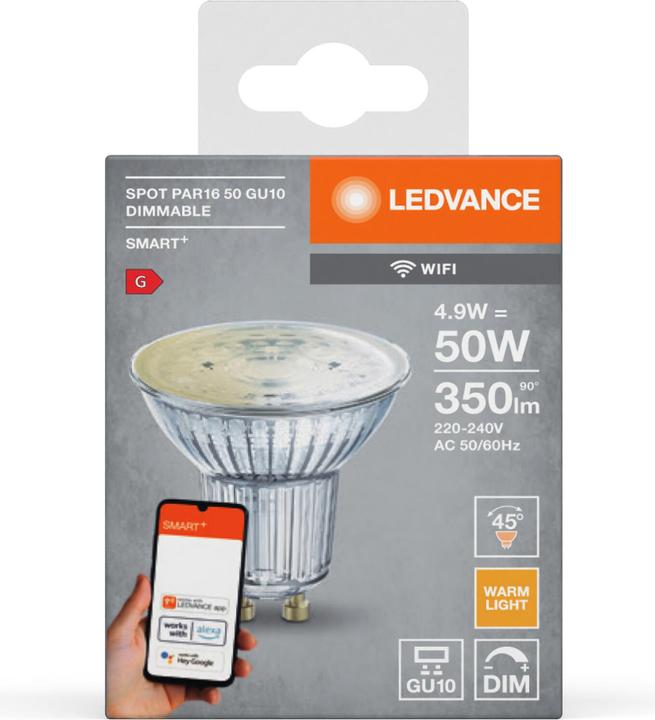 Immagine prodotto Ledvance Spot Wifi Smart+ (GU10, 5 W, 350 lm, 1 x, G)
