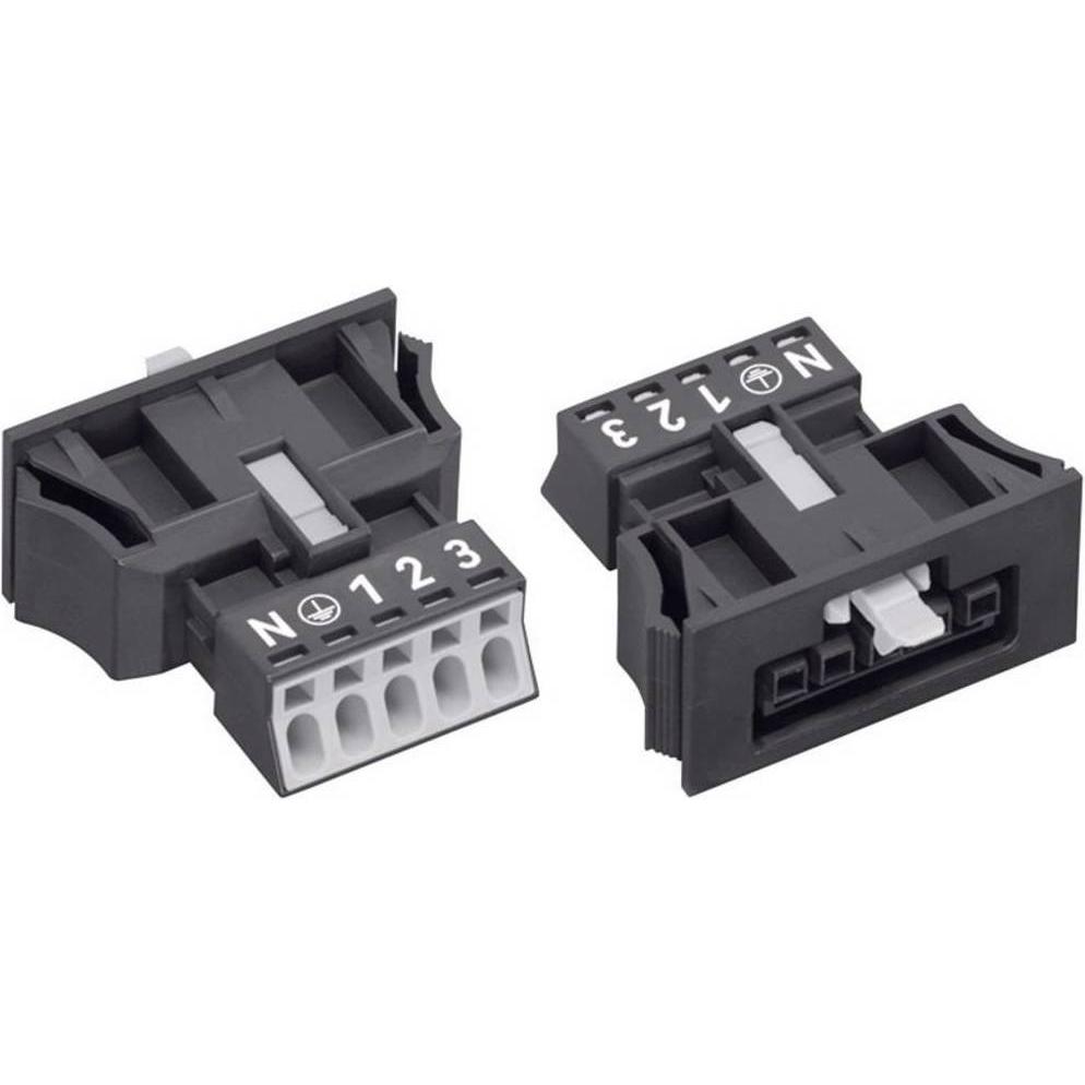 Wago WINSTA MINI Snap-In Buchsen-/Stecker - Serie 890, Elektronikkabel + Stecker, Schwarz