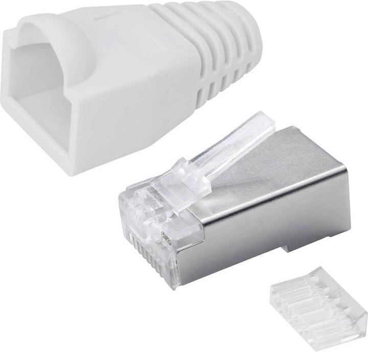 Produktbild Quadrios RJ-45 Steckverbinder Set-CAT 5e 1906C178 Stecker, gerade Polzahl 8P8C Weiss 25 St.