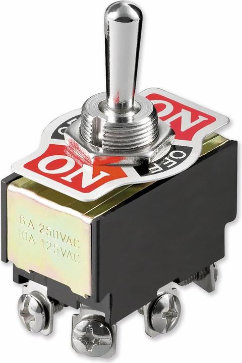 Immagine prodotto Goobay Interruttore a levetta miniaturizzato, 2x ON - OFF - ON, 6 pin con terminali a vite ideale per