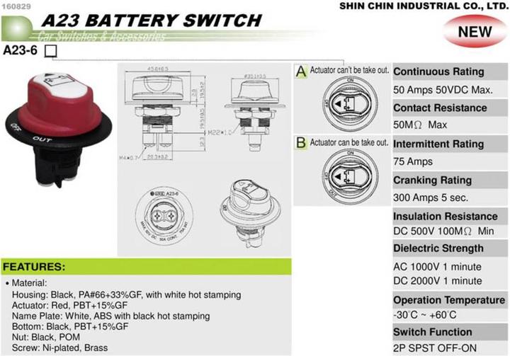 Produktbild SCI Batterie-Schalter, Serie A23