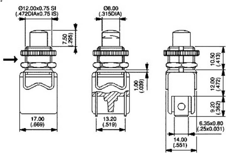 Image du produit APEM Bouton-poussoir à rappel