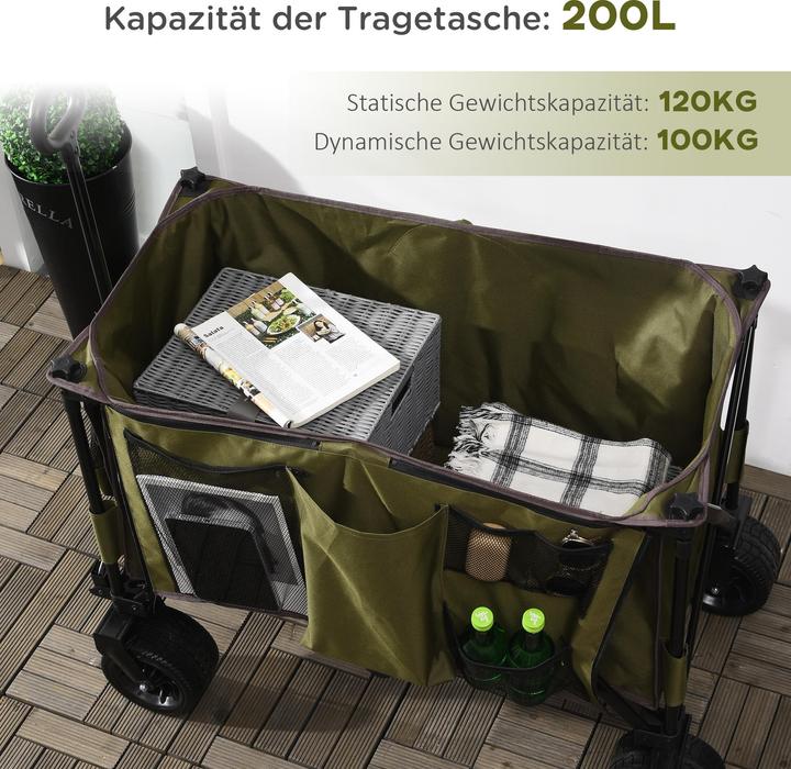 Image du produit Outsunny Chariot à bras avec poche latérale (100 kg)