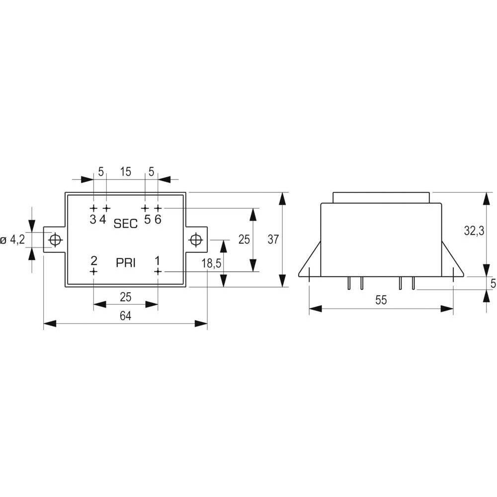 Thumbnail - Block EI 42/14.8 Printtransformator VCM 5 VA, Transformator