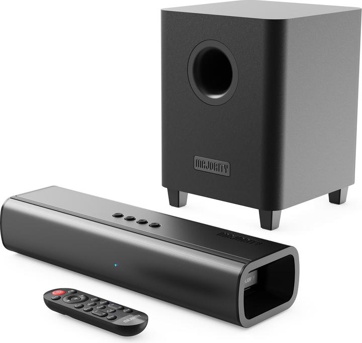 Majority Naga 40 Plus Bluetooth Soundbar + Wireless Sub - Black (200 W)