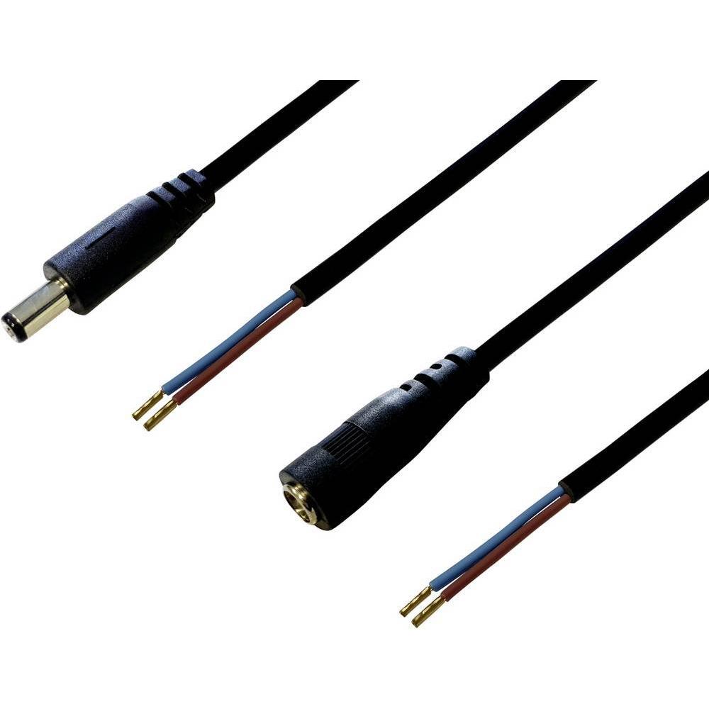 BKL Electronic Niedervolt-Anschlusskabel, Elektronikkabel + Stecker, Schwarz