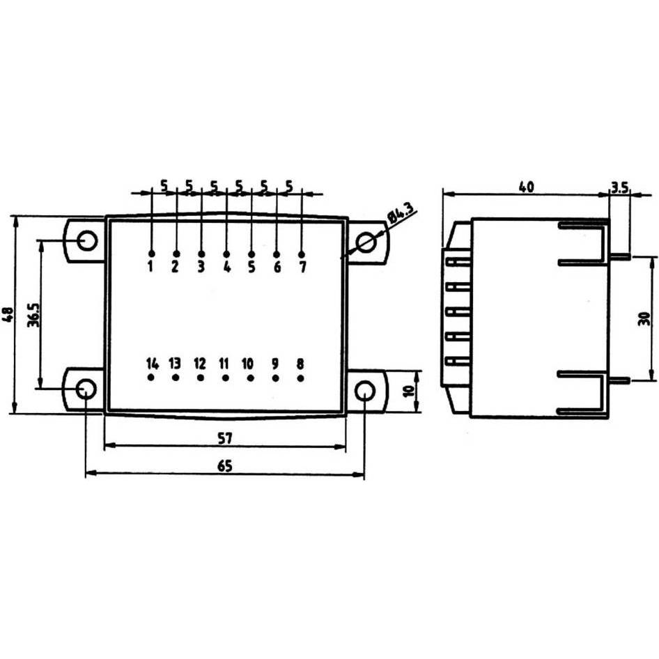 Thumbnail - Weiss Elektrotechnik EI 54-Printtransformator 16 VA, Transformator