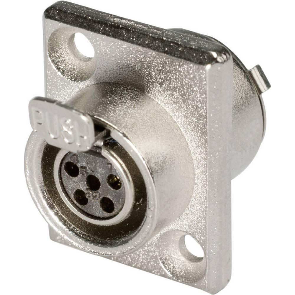 Hicon Mini-XLR Einbausteckverbinder, Audio Stecker, Silber