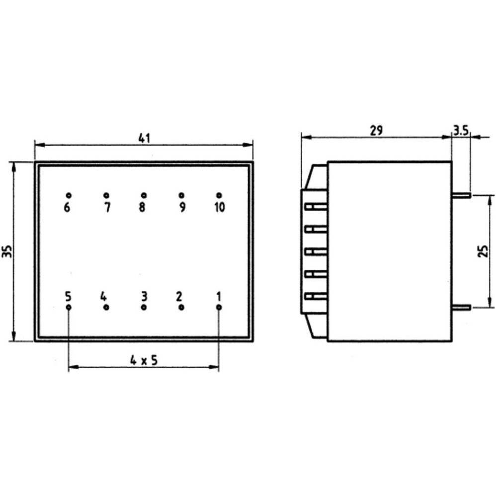 Thumbnail - Weiss Elektrotechnik EI 38-Printtransformator 3.2 VA, Transformator