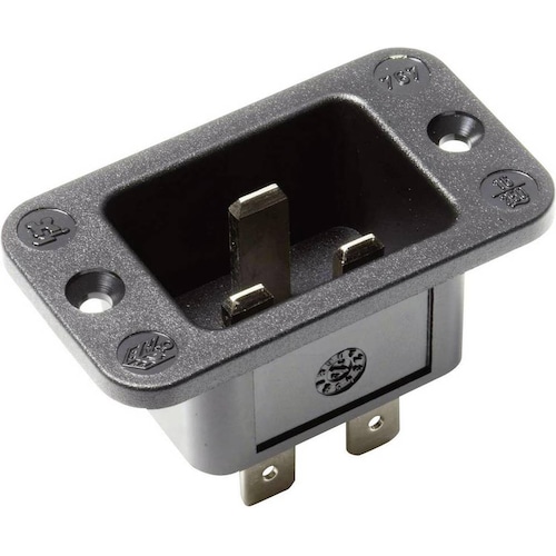 Kaiser Kaltgerätestecker Einbau, Elektronikkabel + Stecker, Schwarz