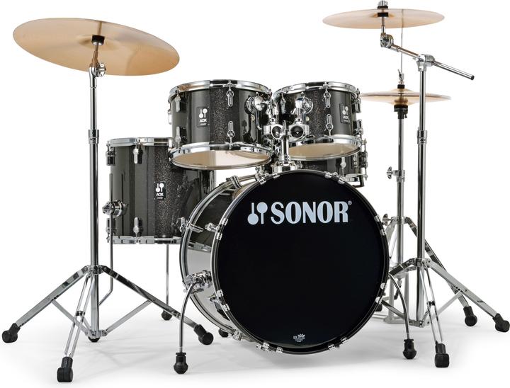 Actual product image Sonor AQX Studio Set Bundle - Black Midnight Sparkle