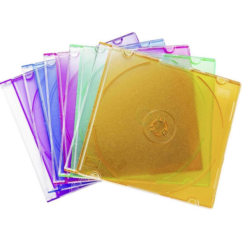 Basetech CD Hülle 1 CD/DVD/Blu-Ray Kunststoff Blau, Standard-Grün (seidenmatt), Orange, Pink, Purpur 1 St...., Optische ...