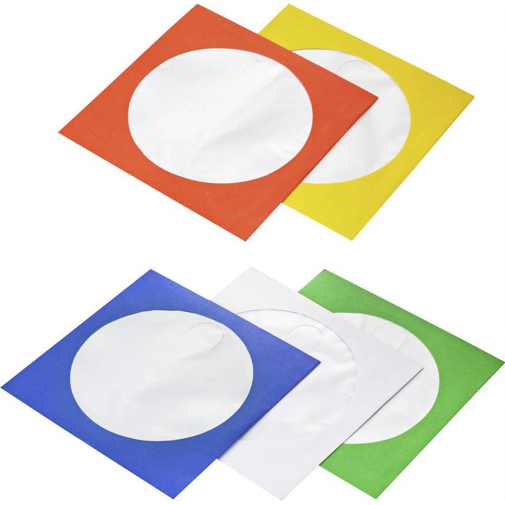 Basetech CD/DVD Hülle BT-2267608 Blau, Grün, Orange, Weiss, Gelb 1 St., Optische Medien Zubehör